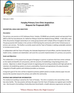 RFP for Fairplay Primary Care Clinic-1